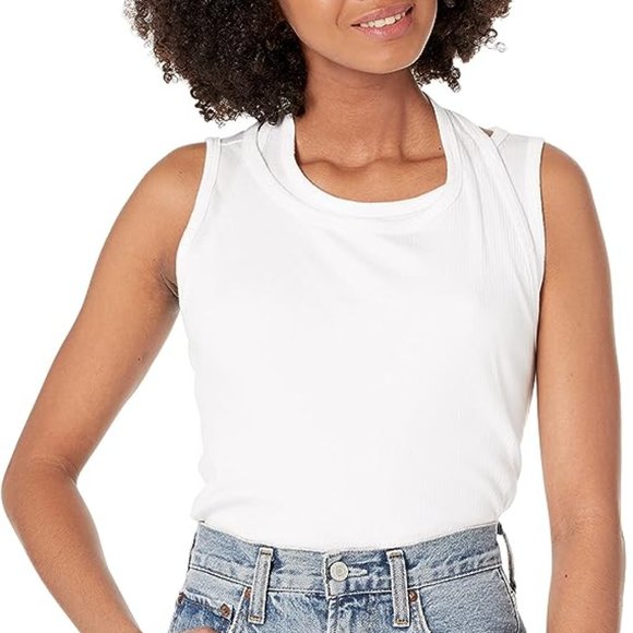 Monroe double strap white tank - Picture 1 of 7